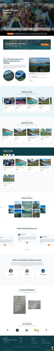 AurExplore exploration & outdoor brand site — website design and development by Digital Pine