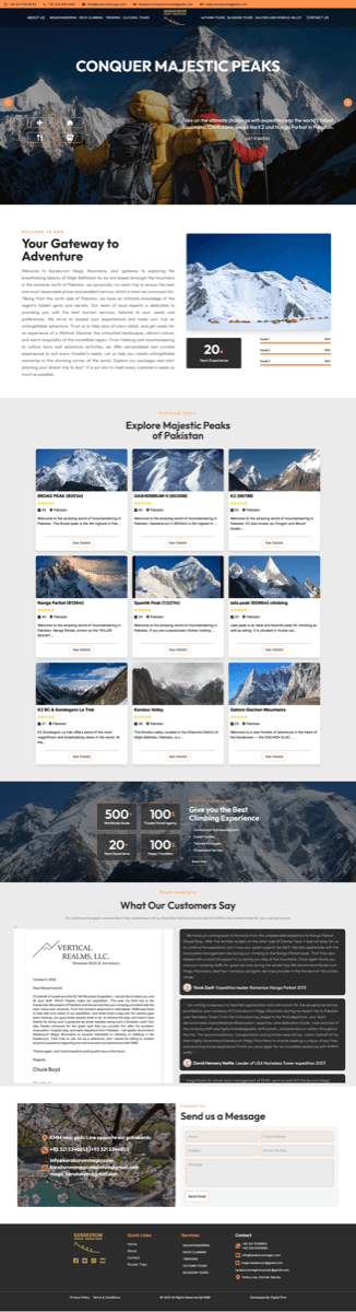 Karakurum Magic Mountain trekking & expedition site — website design and development by Digital Pine