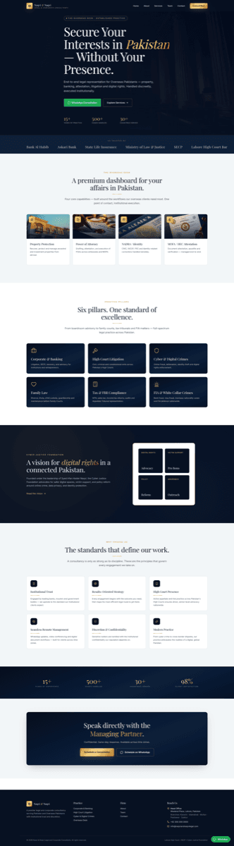 Naqvi & Naqvi Legal professional legal services site — website design and development by Digital Pine